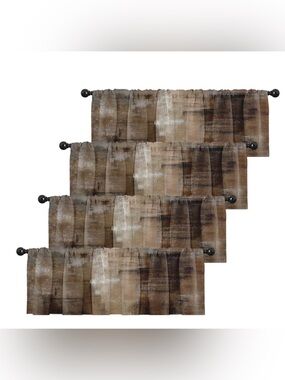 Valence Blackout Window Treatment - BROWN ABSTRACT (4-Pack)